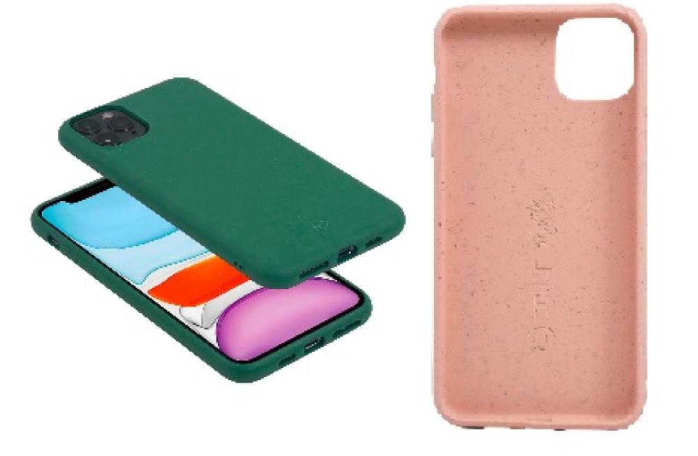 Cover biodegradabile per iPhone 11 nera o verde o rosa